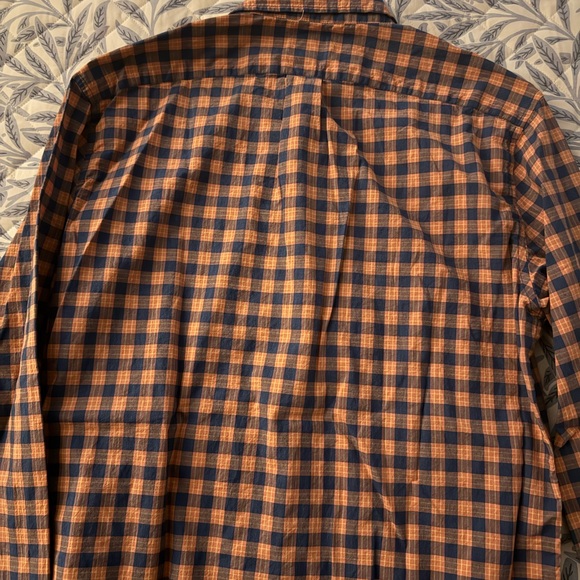 J. Crew Men's Checkered Shirt - Orange and Blue - Picture 4 of 8
